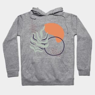 Abstract shapes dots and leaf digital design Hoodie